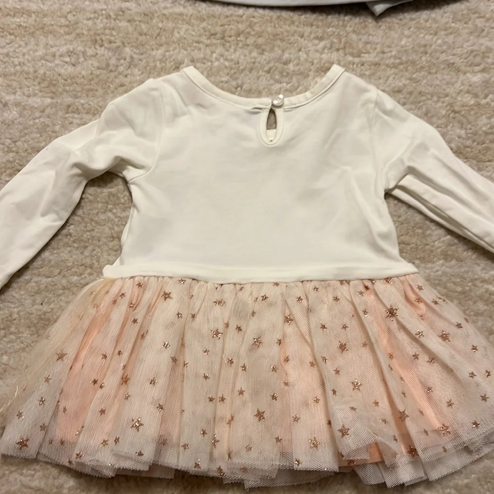 NWOT Miniclasix Silver Satiny jacket with matching shirt with tutu and pants